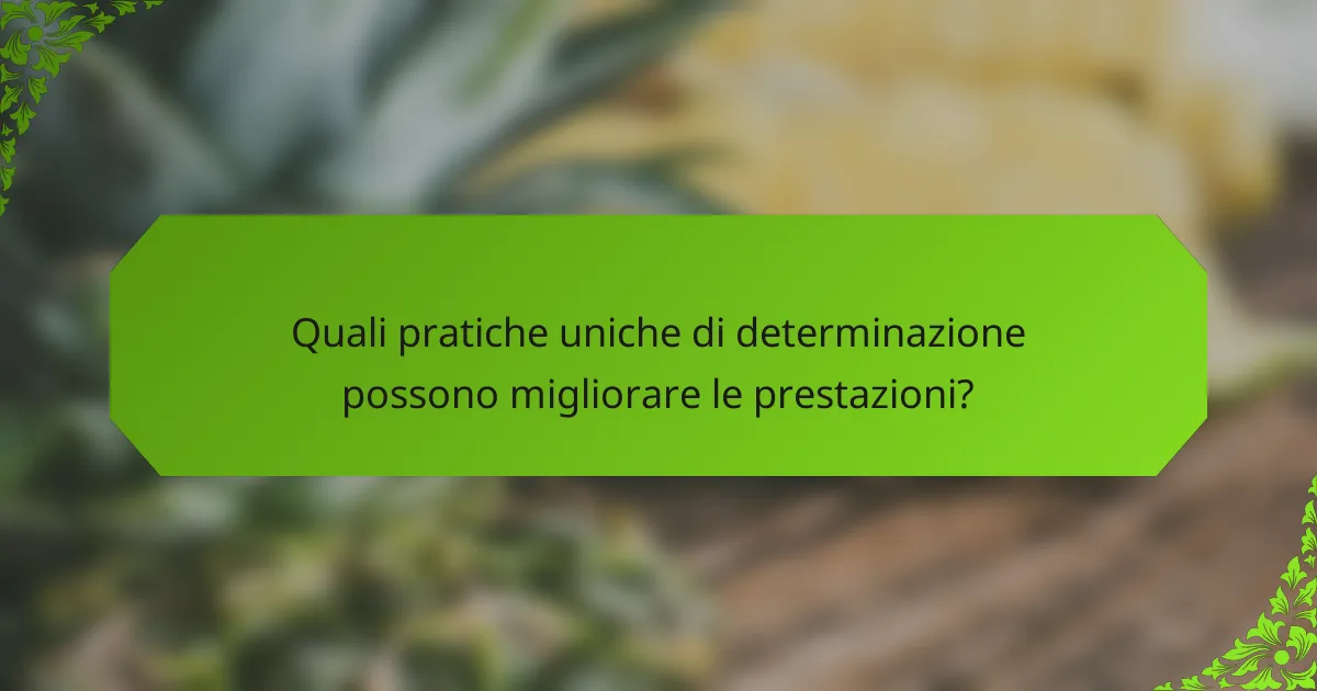 Quali pratiche uniche di determinazione possono migliorare le prestazioni?