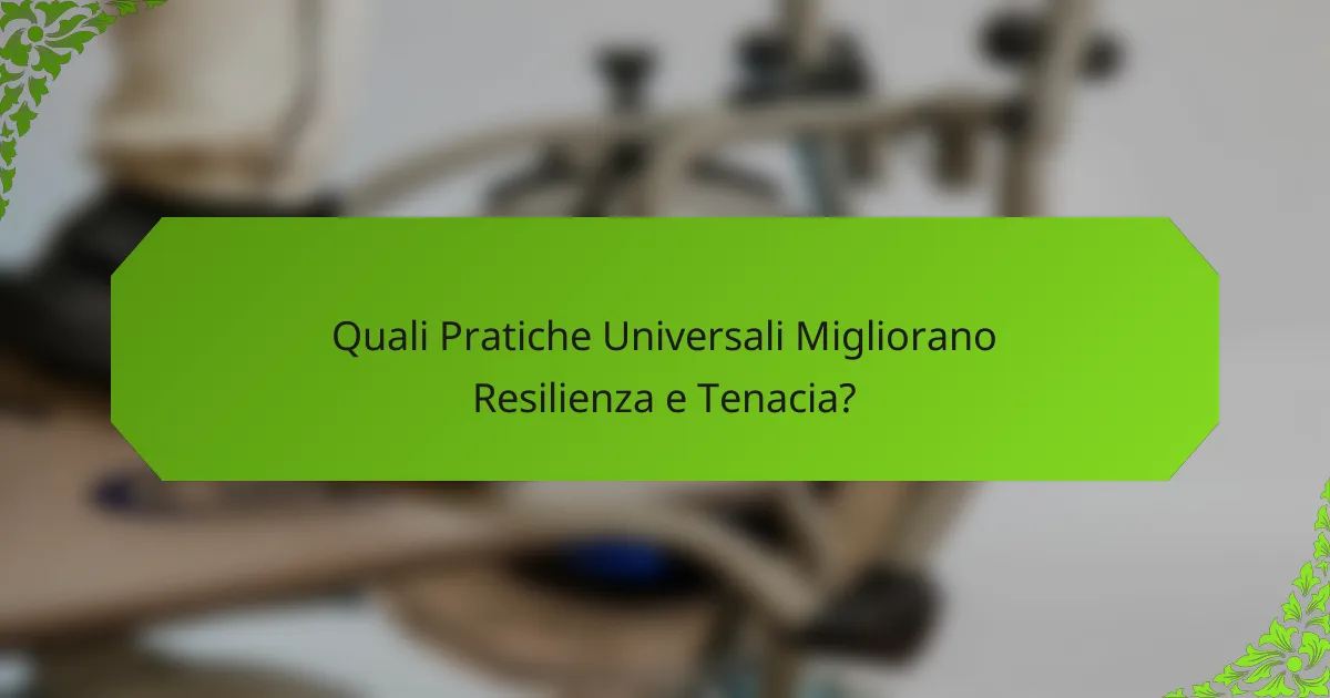 Quali Pratiche Universali Migliorano Resilienza e Tenacia?