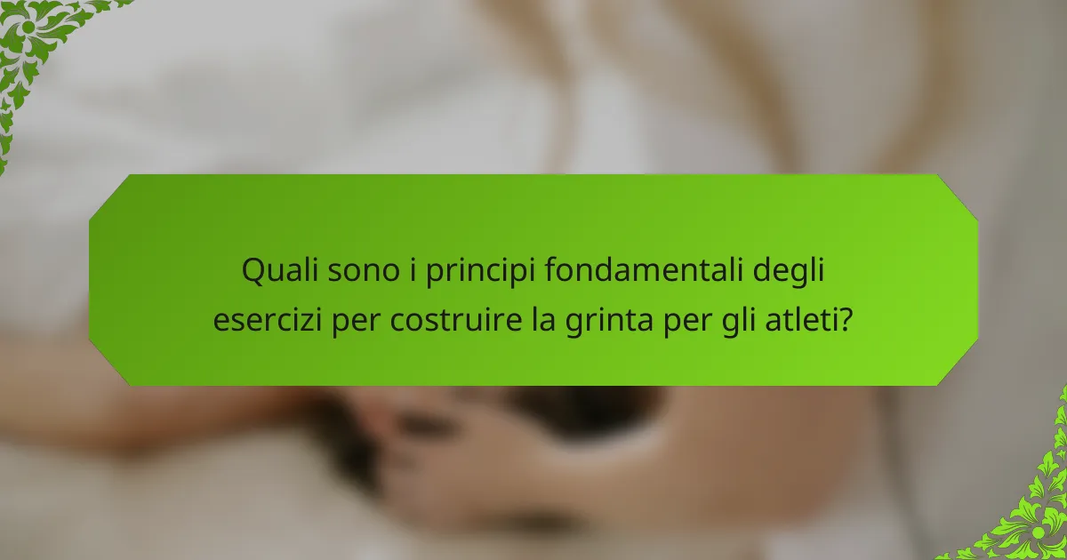 Quali sono i principi fondamentali degli esercizi per costruire la grinta per gli atleti?