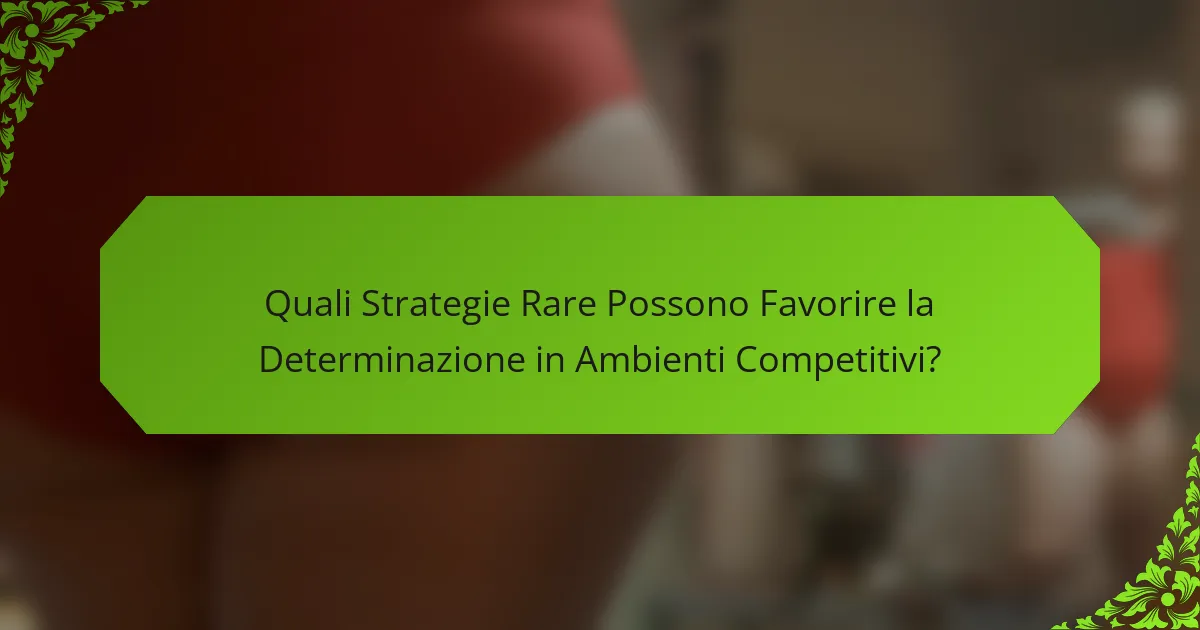 Quali Strategie Rare Possono Favorire la Determinazione in Ambienti Competitivi?